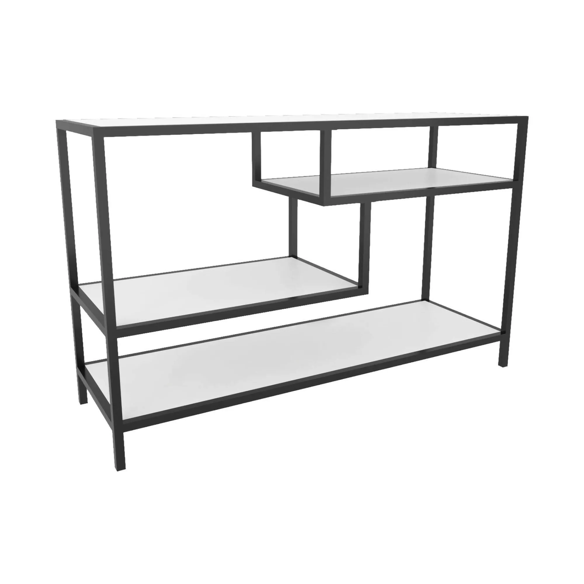 Mobile porta TV Ivette, 120x39h75 cm, Bianco e Nero<Dmora Hot