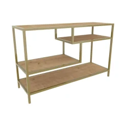 Mobile porta TV Ivette, 120x39h75 cm, Oro e Quercia<Dmora Flash Sale