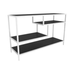 Mobile porta TV Ivette, 120x39h75 cm, Bianco e Antracite<Dmora Outlet