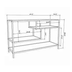 Mobile porta TV Ivette, 120x39h75 cm, Quercia e Nero<Dmora Store