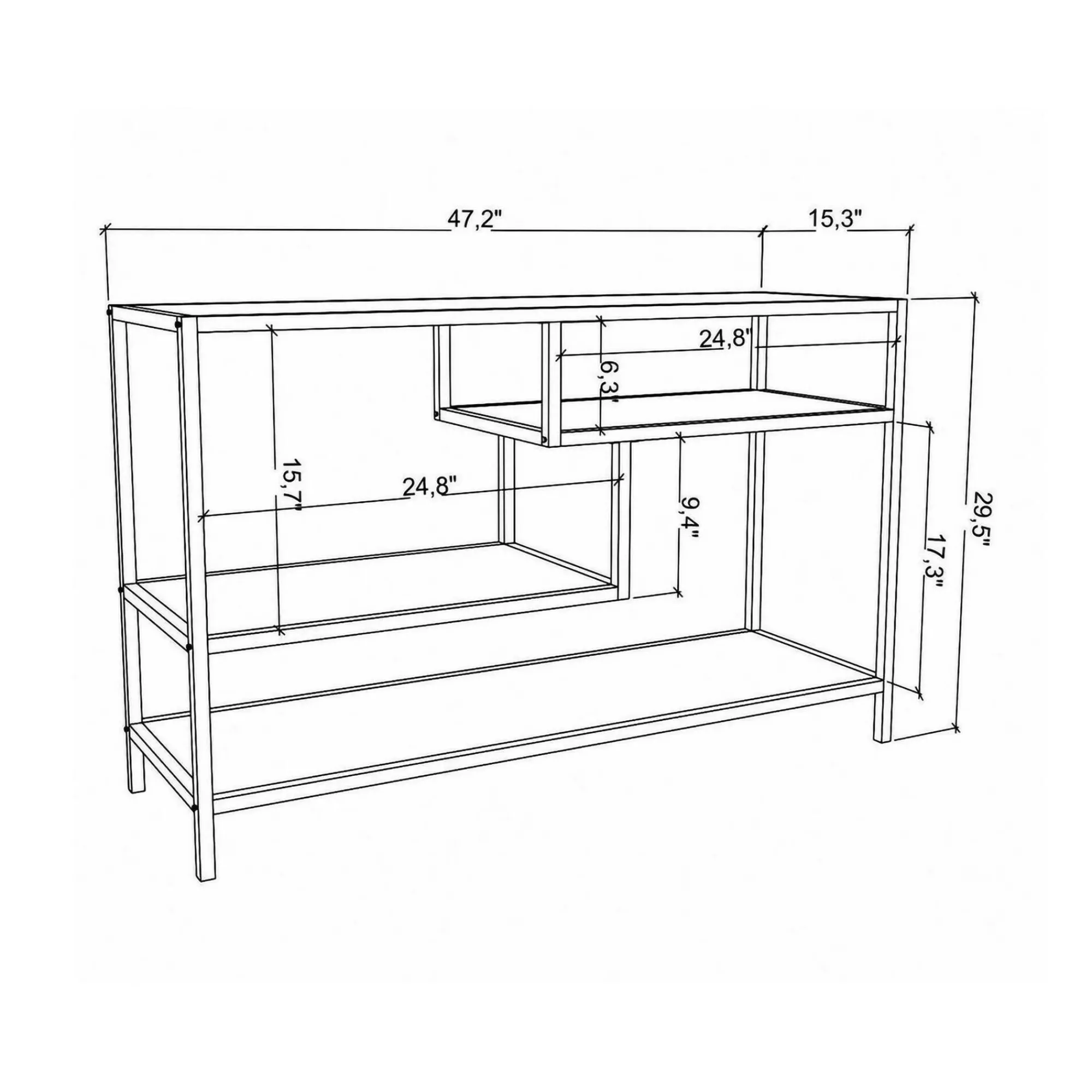 Mobile porta TV Ivette, 120x39h75 cm, Quercia e Nero<Dmora Store