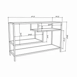 Mobile porta TV Ivette, 120x39h75 cm, Oro e Antracite<Dmora Best