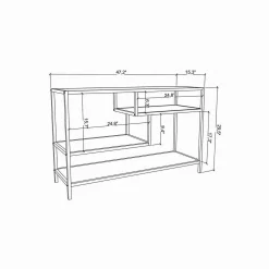 Mobile porta TV Ivette, 120x39h75 cm, Bianco e Rovere<Dmora Store
