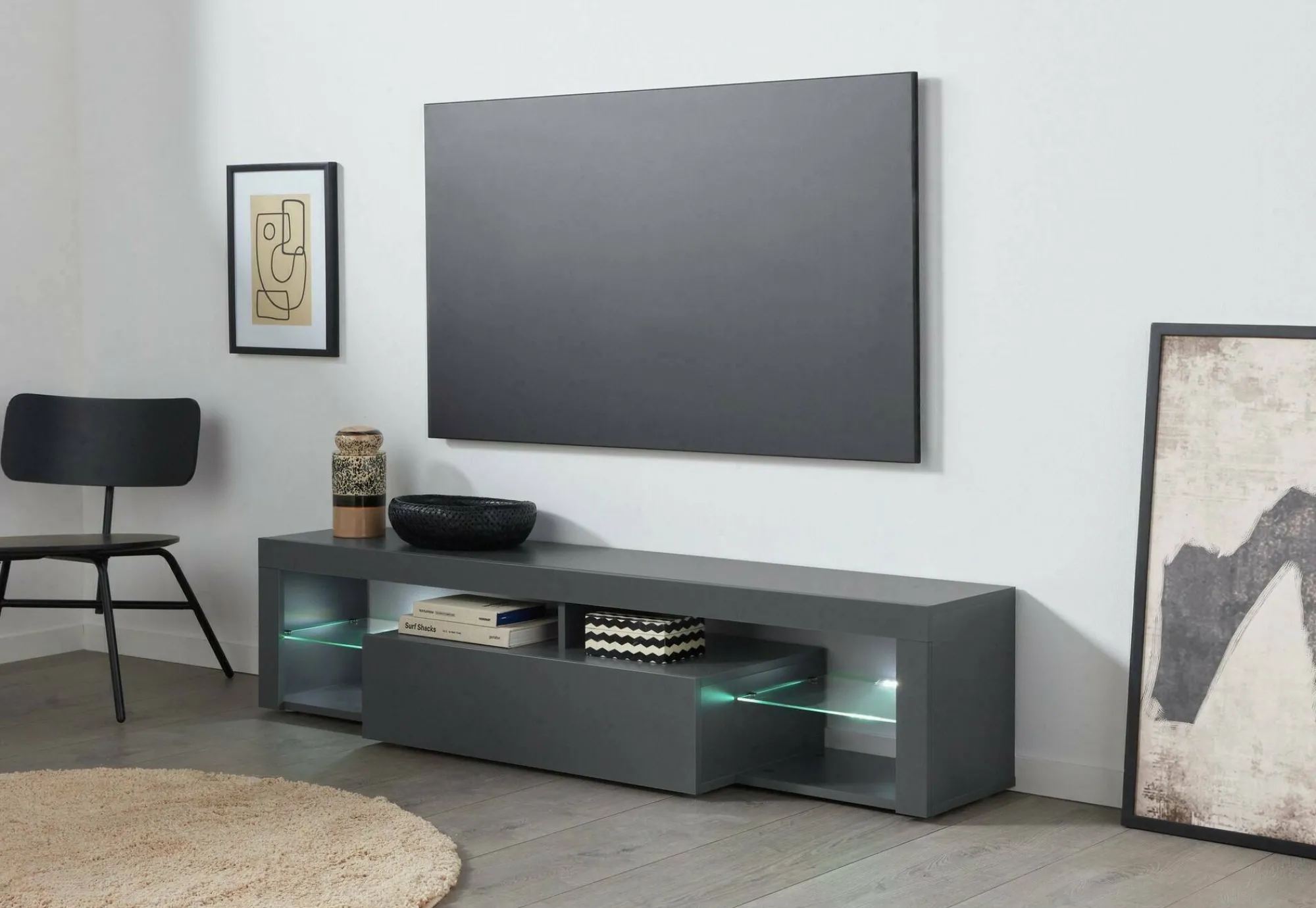Mobile porta TV Ivy, 160x40h35 cm,<Dmora Cheap