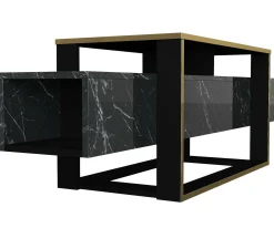 Mobile porta TV Jo, 160x46h50 cm, Nero e Oro<Dmora Fashion