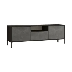 Mobile porta TV Khagan, 140x36 h46 cm, Argento e Nero<Dmora Shop