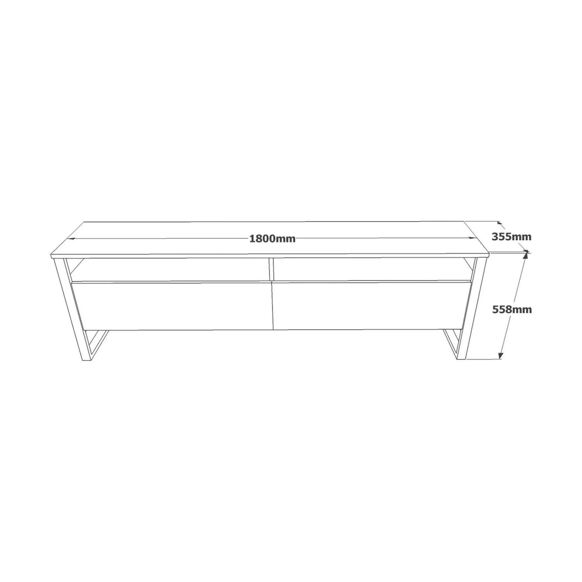 Mobile porta TV Khartum, 180x36h56 cm,<Dmora Clearance