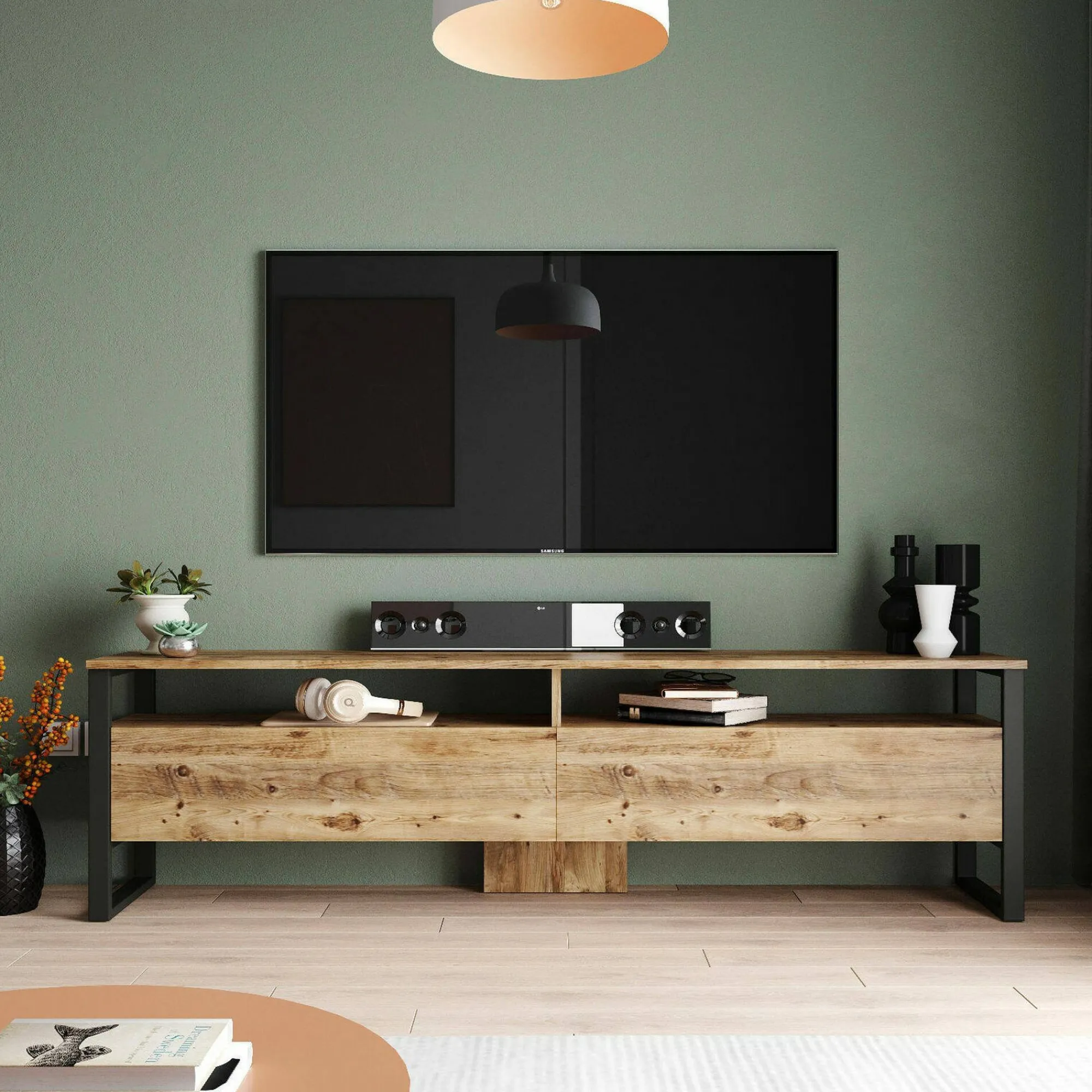 Mobile porta TV Khartum, 180x36h56 cm,<Dmora Clearance