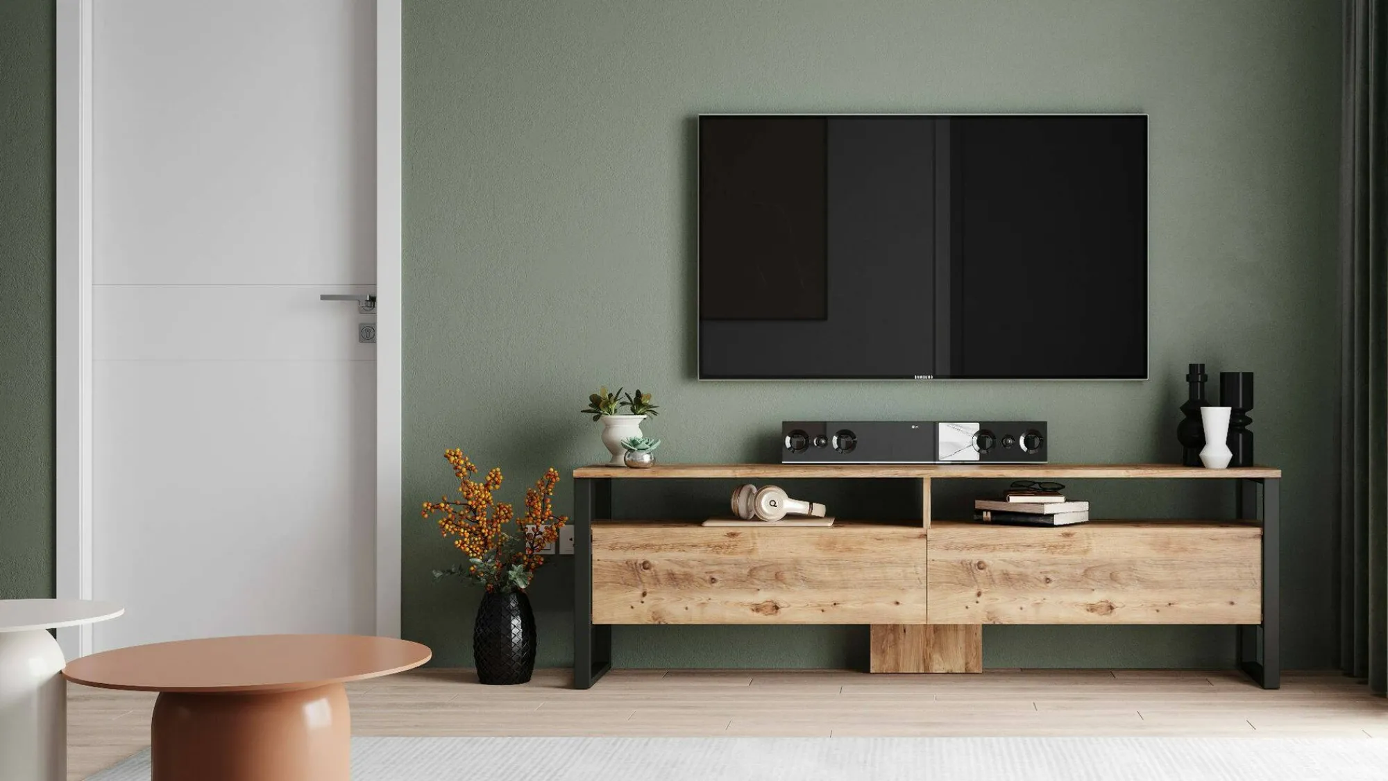 Mobile porta TV Khartum, 180x36h56 cm,<Dmora Clearance