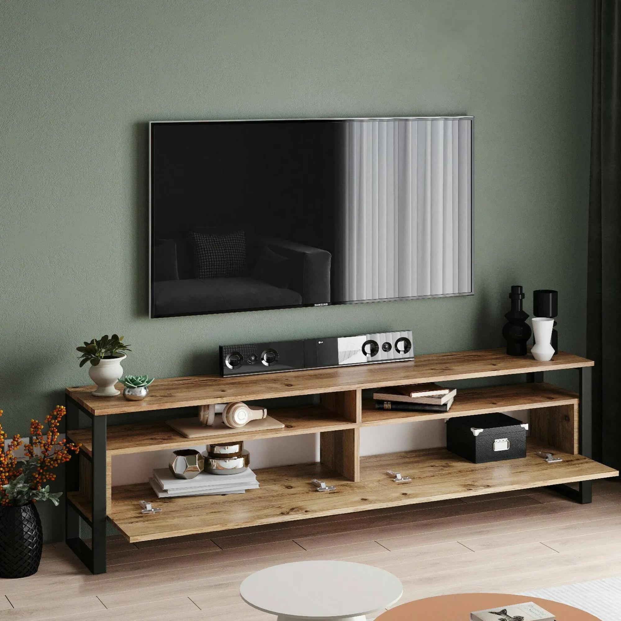 Mobile porta TV Khartum, 180x36h56 cm,<Dmora Clearance