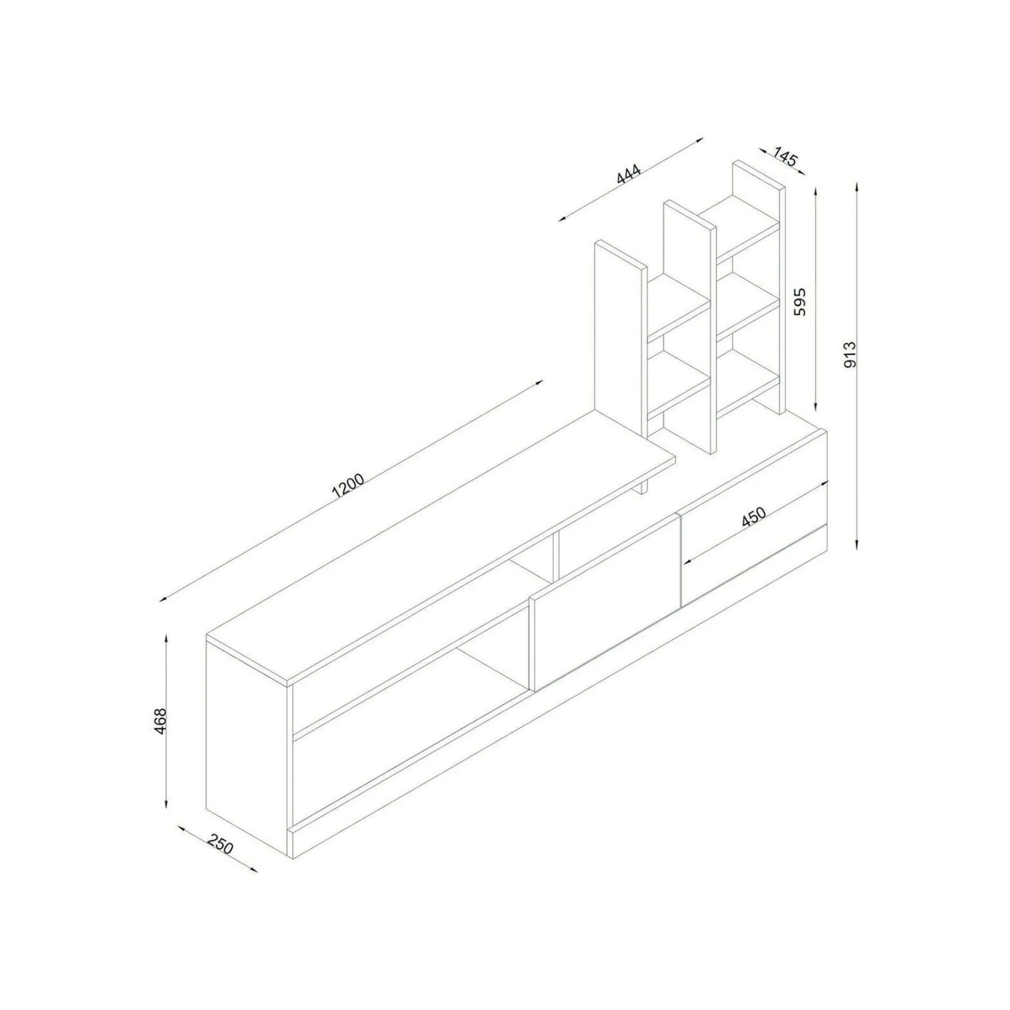 Mobile porta TV Kristal, 164x25h91 cm,<Dmora Sale