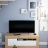 Mobile porta TV Kunzite, 139x42h53 cm, Rovere nodi e Bianco<Dmora Store