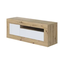 Mobile porta TV Kunzite, 139x42h53 cm, Rovere nodi e Bianco<Dmora Store
