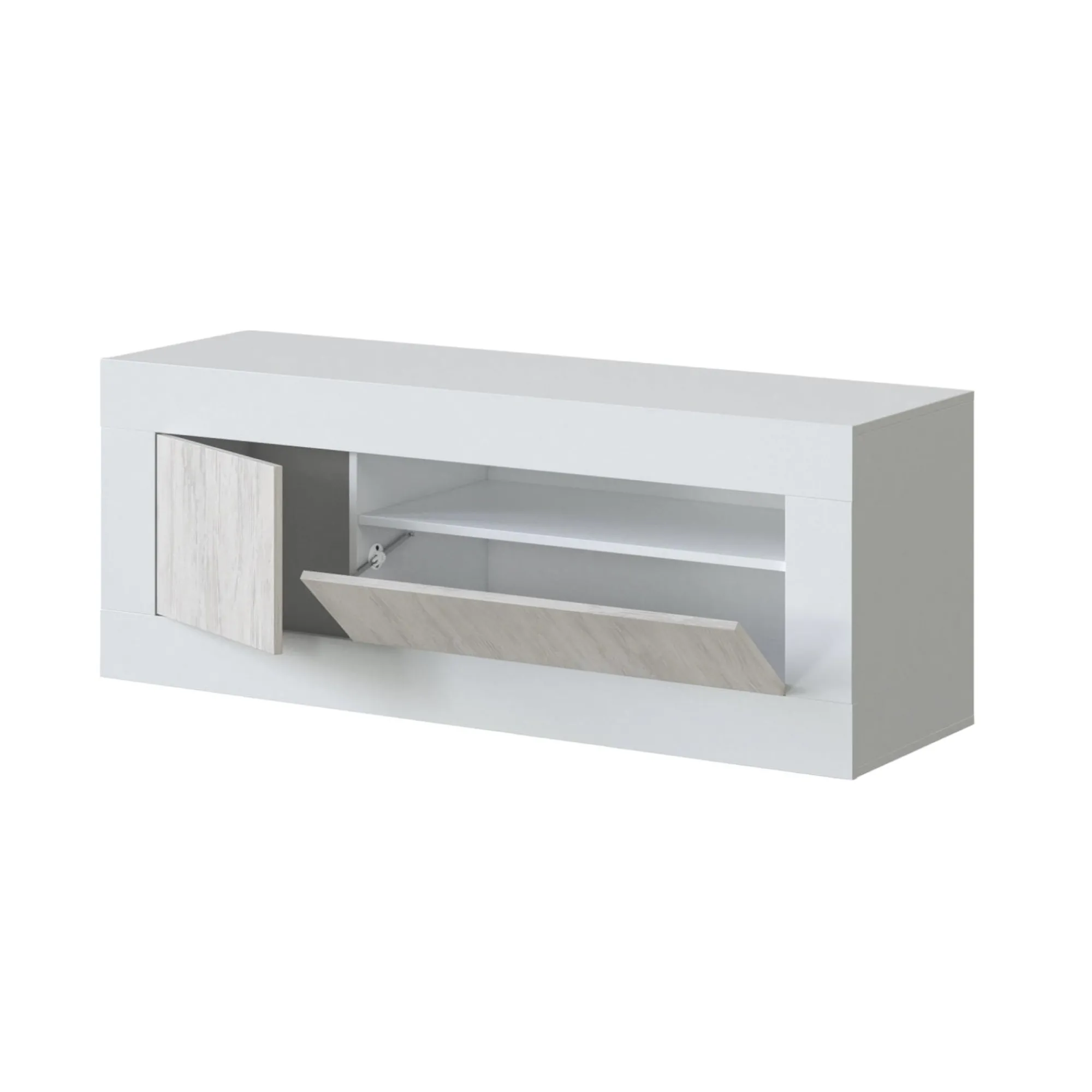 Mobile porta TV Kunzite, 139x42h53 cm, Rovere e Bianco<Dmora Best Sale