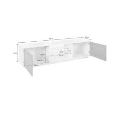 Mobile porta TV Lola, cm 180x41h46,<Dmora Clearance