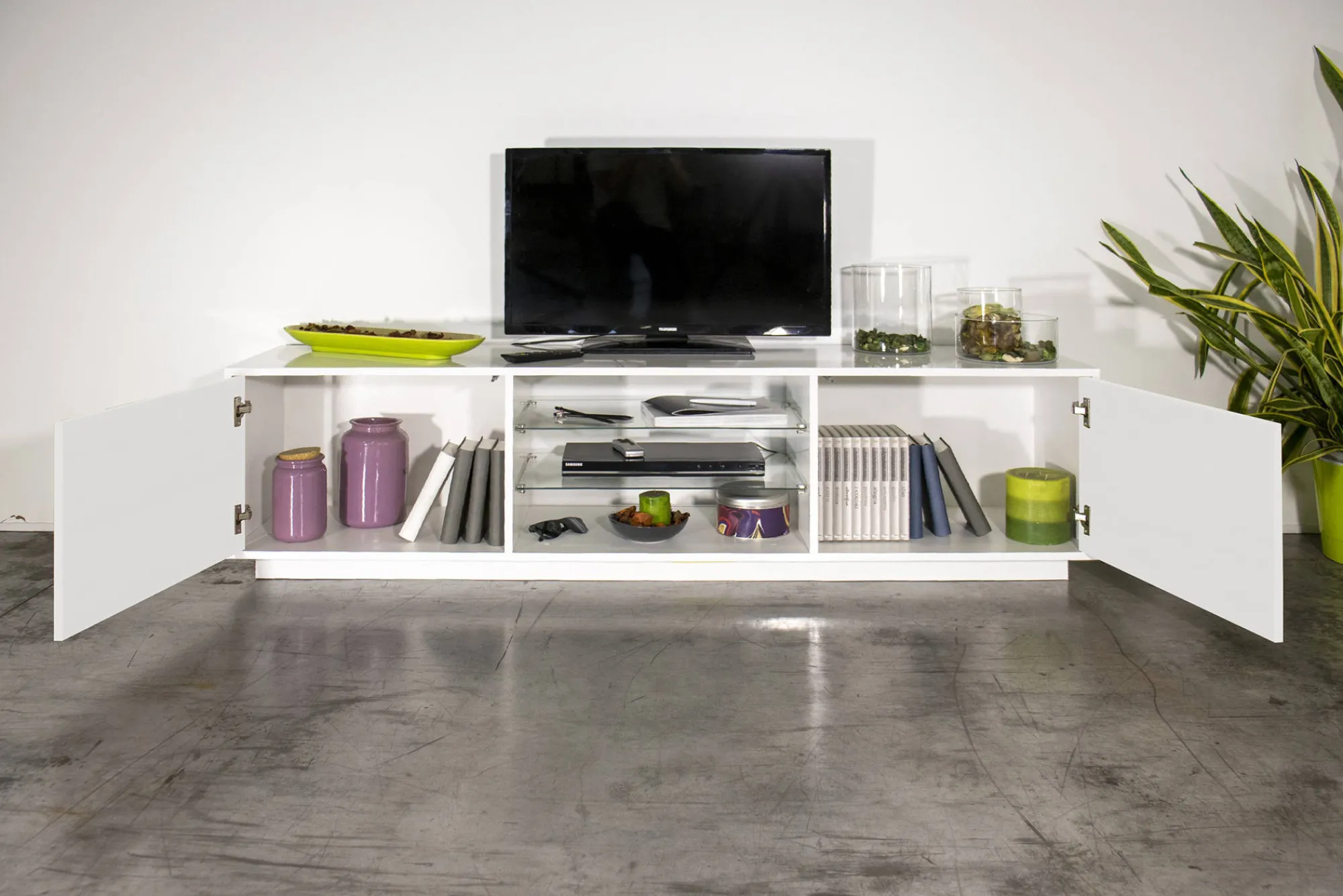Mobile porta TV Lola, cm 180x41h46,<Dmora Clearance