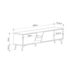 Mobile porta TV Male, 180x36 h48 cm, Quercia e Bianco<Dmora Clearance