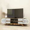 Mobile porta TV Matsu, 145x37h37 cm, Noce e Bianco<Dmora Best Sale