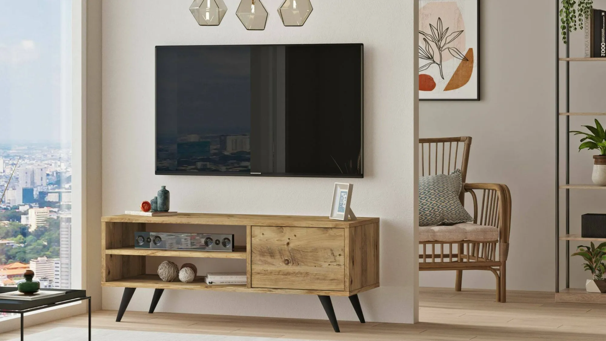 Mobile porta TV Max, 110x40h44 cm,<Dmora New