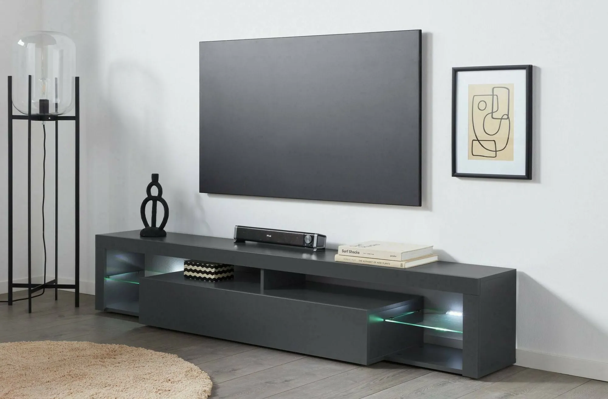 Mobile porta TV Meti, 200x40h35 cm,<Dmora Fashion