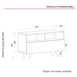Mobile porta TV Mun, 90x30 h51 cm, Bianco e Noce<Dmora Discount