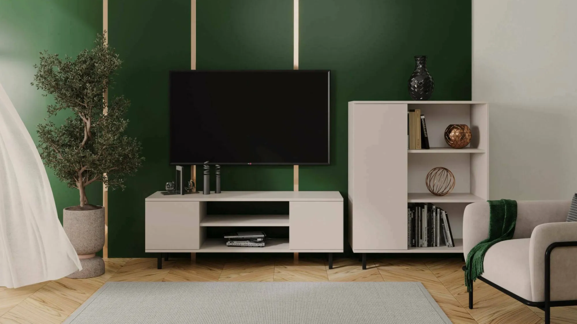 Mobile porta TV Nalgae, 48x155 h40 cm,<Dmora Flash Sale