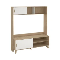 Mobile porta TV Nicosia, 48x159 h181 cm, Rovere e Bianco<Dmora Best Sale
