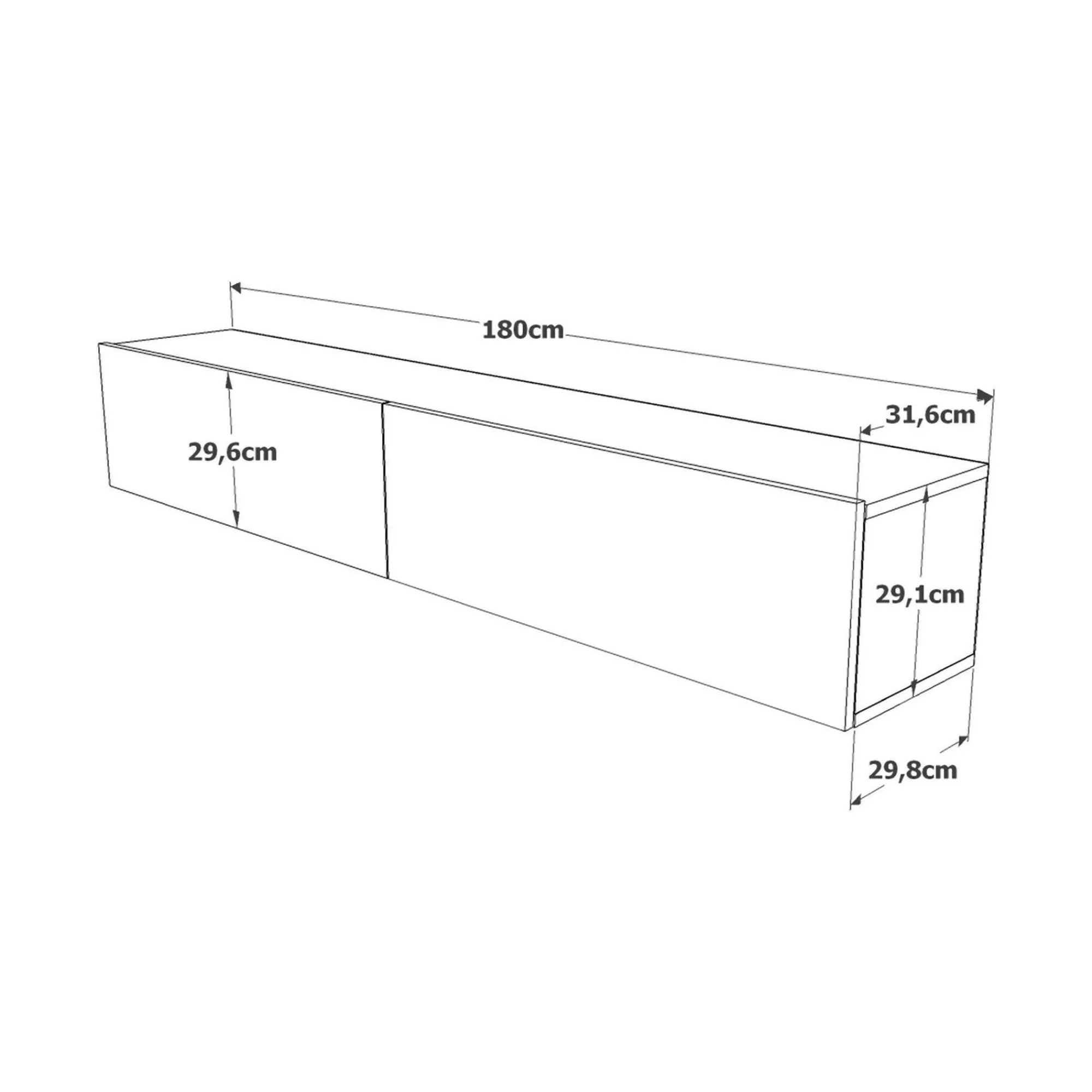 Mobile porta TV Pavone, 180x32h30 cm, Quercia e Antracite<Dmora Best Sale