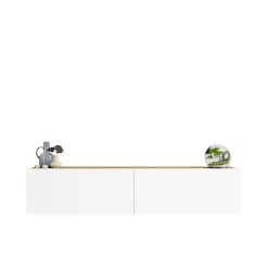 Mobile porta TV Principi, 140x32 h29 cm, Quercia e Bianco<Dmora Shop