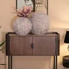 Mobile porta TV Quilt, 100x42 h110 cm, Grigio e Marrone<Dmora New