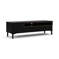 Mobile porta TV Rosata, 48x156 h48 cm, Nero e Noce<Dmora Online