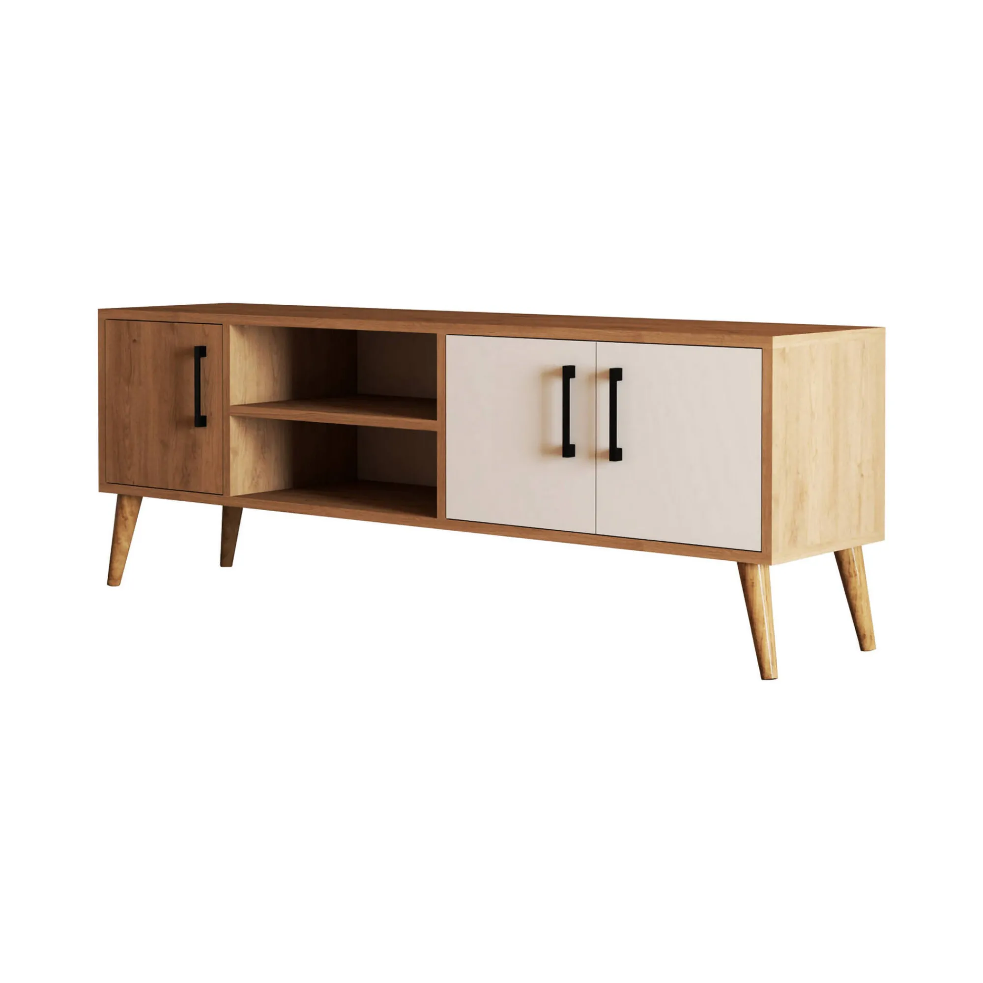 Mobile porta TV Rosita, 150x34 h52 cm, Quercia e Bianco<Dmora Sale