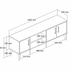 Mobile porta TV Rosita, 150x34 h52 cm, Quercia e Bianco<Dmora Sale