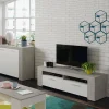 Mobile porta TV Sparaxis, 120x42h40 cm, Bianco e Cemento<Dmora Online