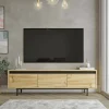 Mobile porta TV Titli, 160x36 h45 cm, Quercia e Nero<Dmora Online