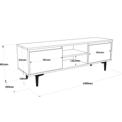 Mobile porta TV Toscana, 140x36 h48 cm, Marrone e Antracite<Dmora Store