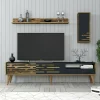 Mobile porta TV Upana, 180x45h35 cm, Antracite e Noce<Dmora Discount