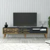 Mobile porta TV Upana, 180x45h35 cm, Antracite e Noce<Dmora Shop