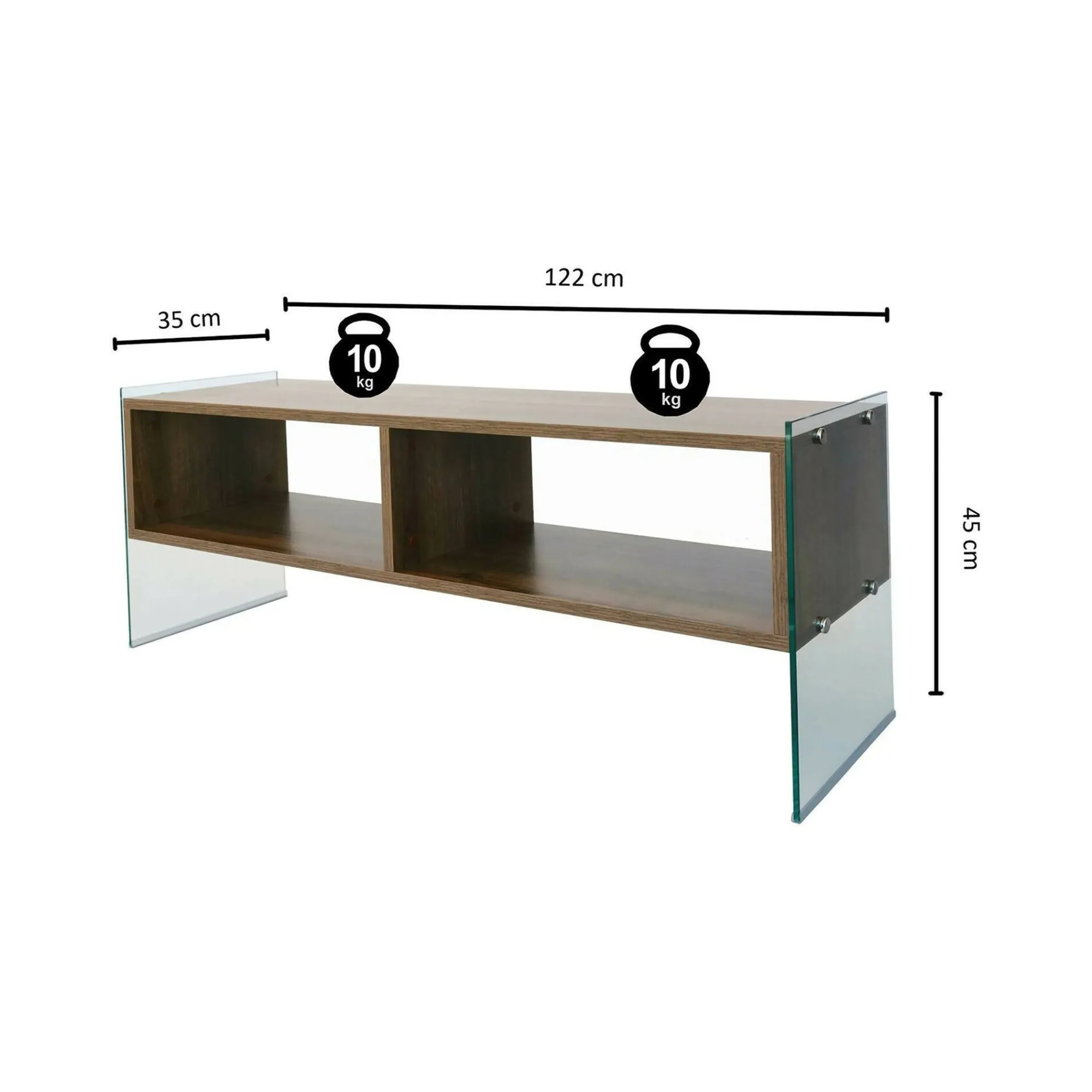 Mobile porta TV Winifred, 120x35h45 cm,<Dmora Clearance