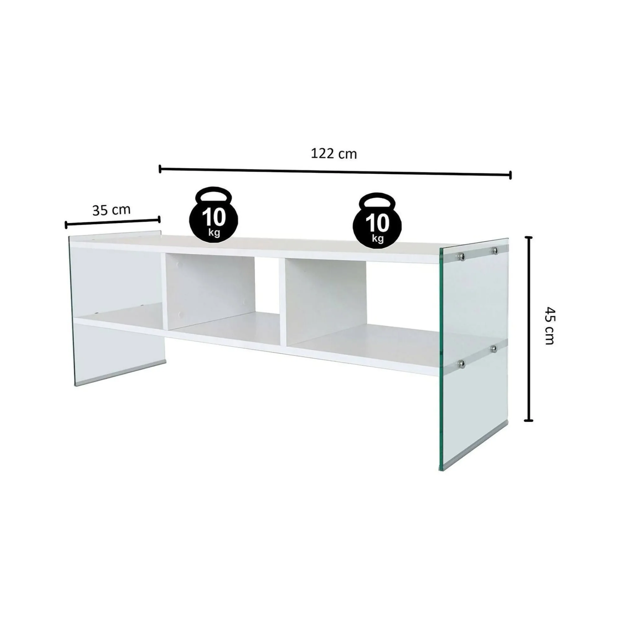 Mobile porta TV Winifred, 120x35h45 cm,<Dmora Shop