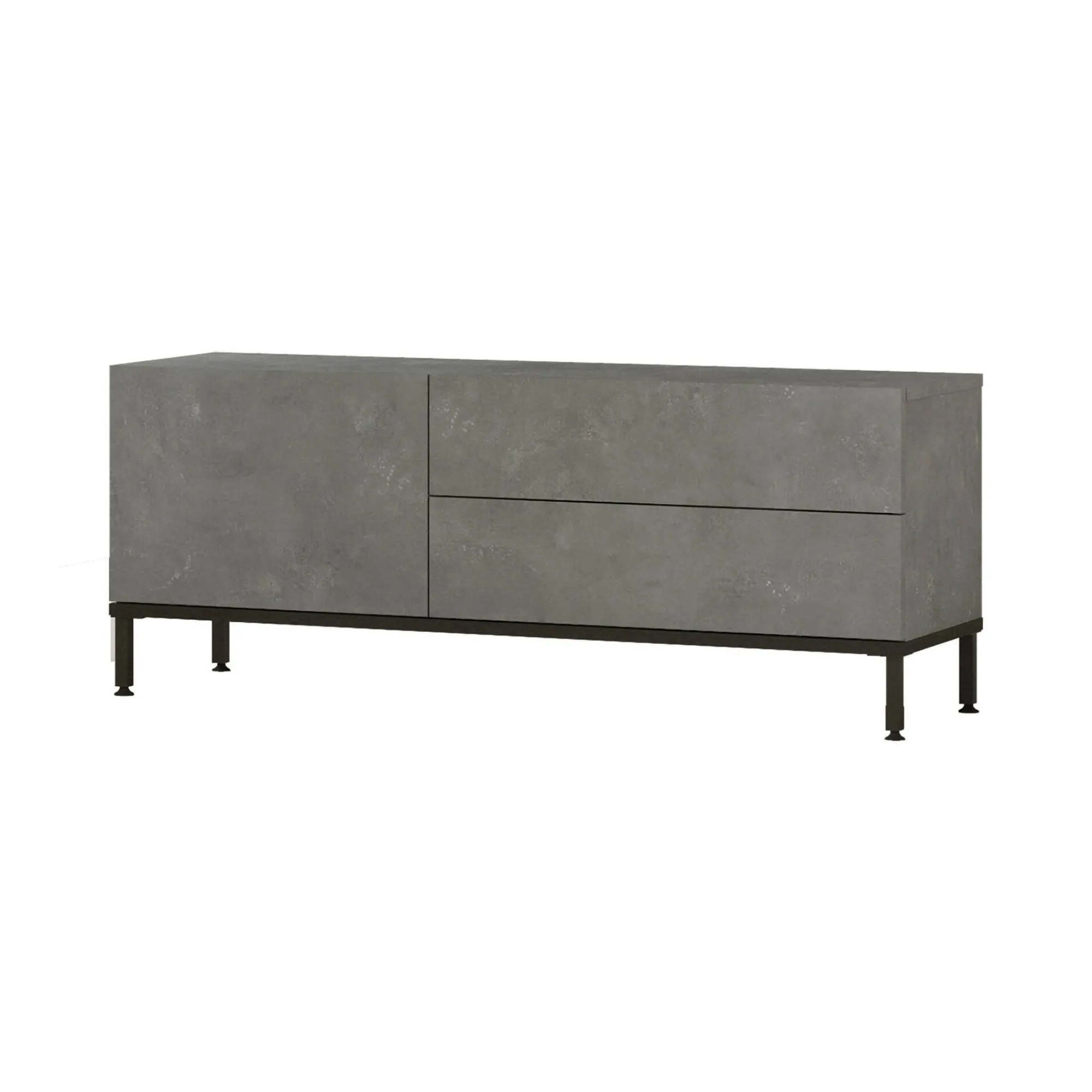 Mobile porta TV Zephir, 120x36 h46 cm, Argento e Nero<Dmora Best
