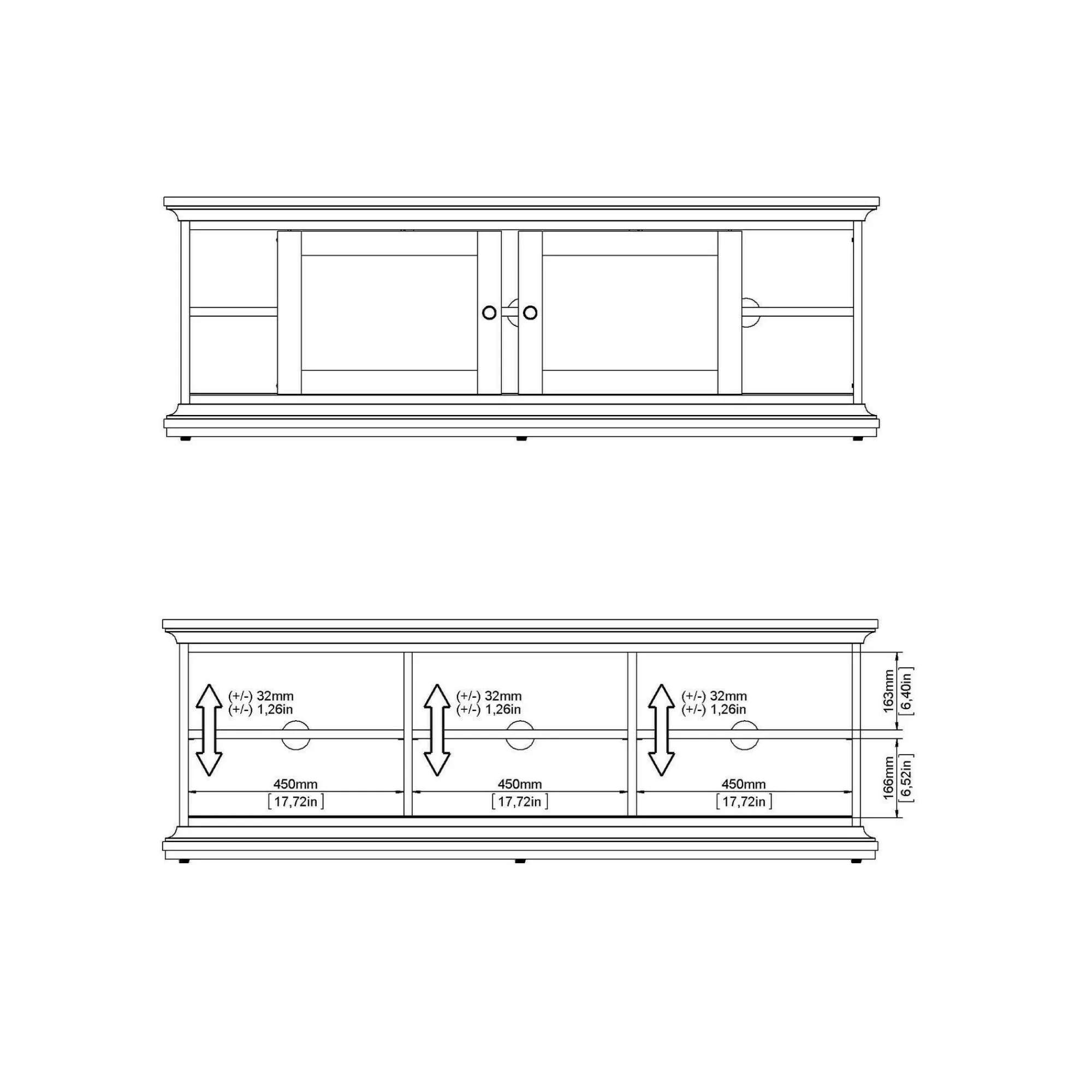 Mobile porta TV Ziba, 42x149 h51 cm,<Dmora Store