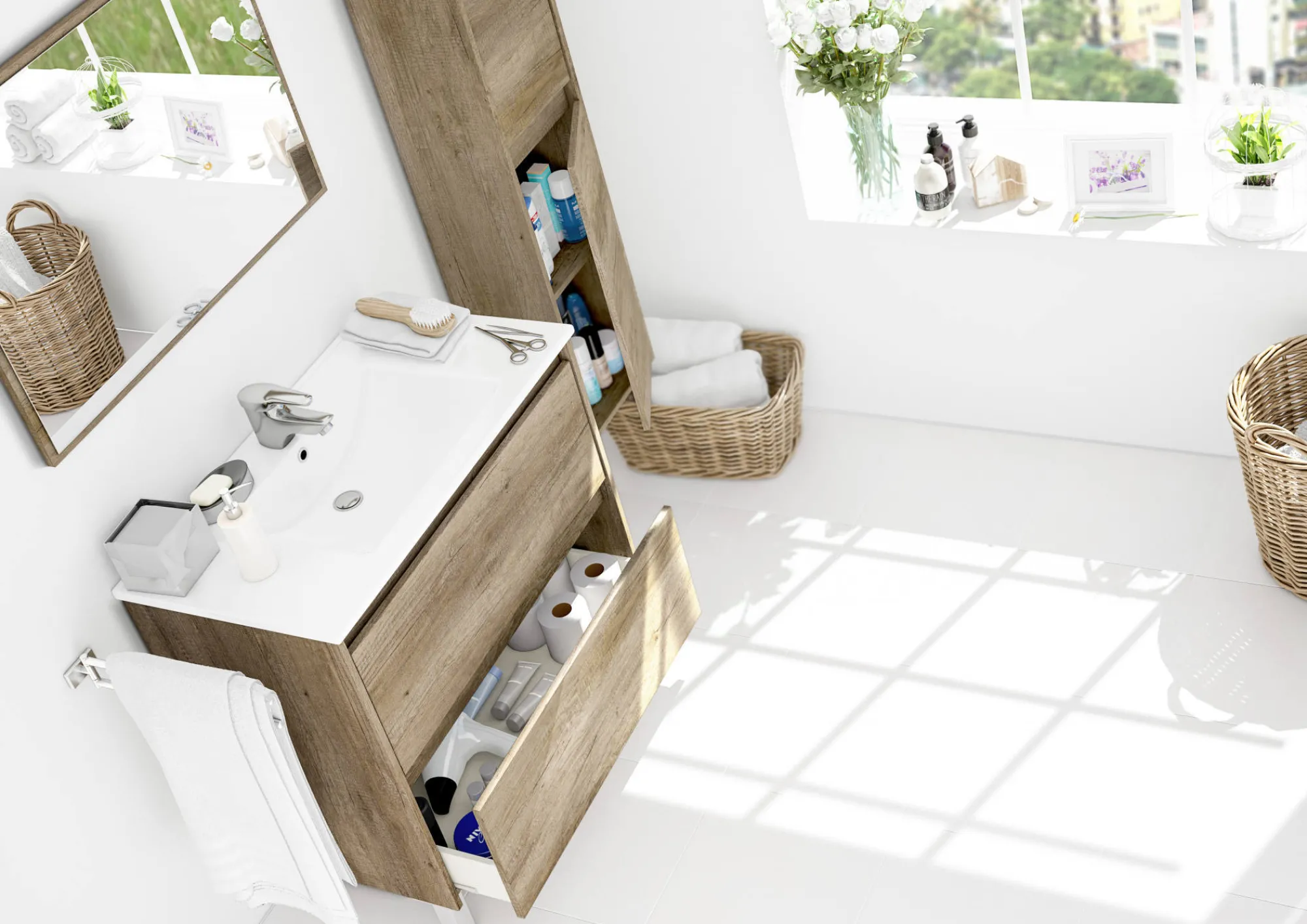 Mobile sottolavabo Alis, 80x45h80 cm,<Dmora Sale