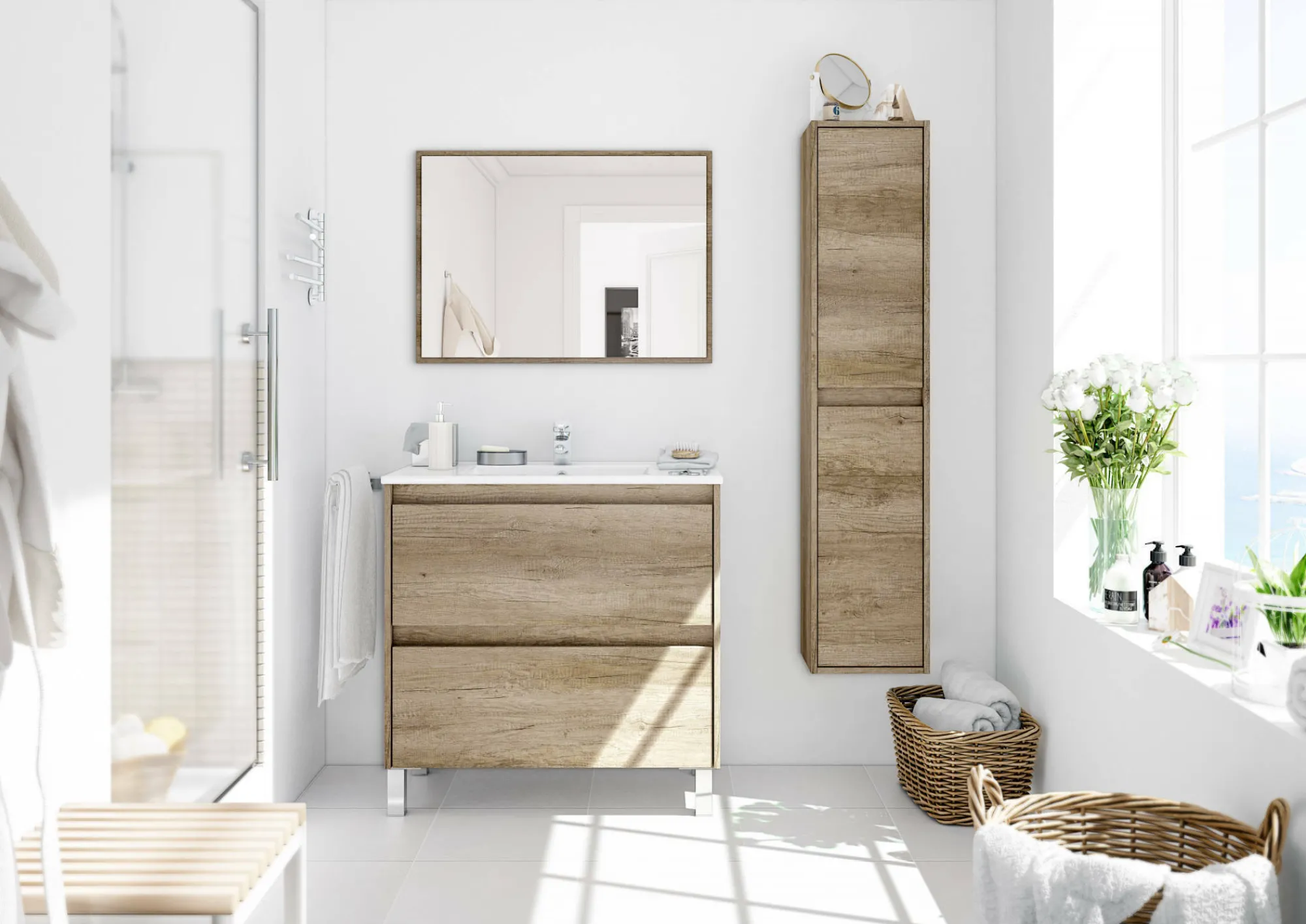 Mobile sottolavabo Alis, 80x45h80 cm,<Dmora Sale