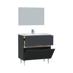 Mobile sottolavabo Avona, 80x45h80 cm, Antracite e Rovere<Dmora Hot