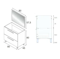 Mobile sottolavabo Dfarago, 80x45h80 cm,<Dmora Online