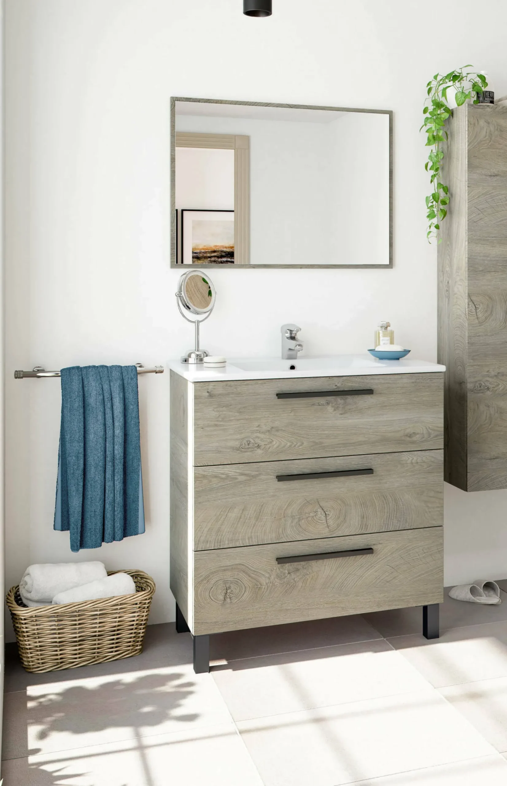 Mobile sottolavabo Elleboro, 80x45h86 cm,<Dmora Online