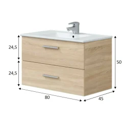 Mobile sottolavabo Felix, 80x45 h50 cm,<Dmora Sale