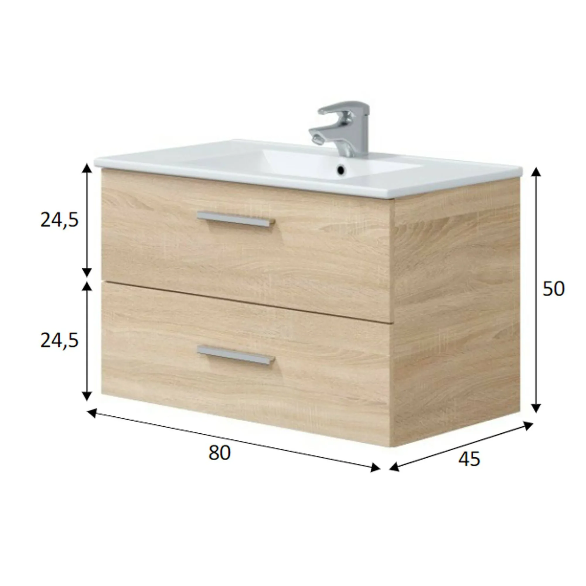 Mobile sottolavabo Felix, 80x45 h50 cm,<Dmora Sale
