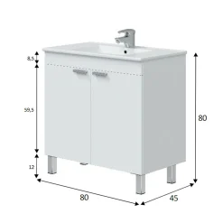 Mobile sottolavabo Florante, 80x45 h80 cm,<Dmora Shop